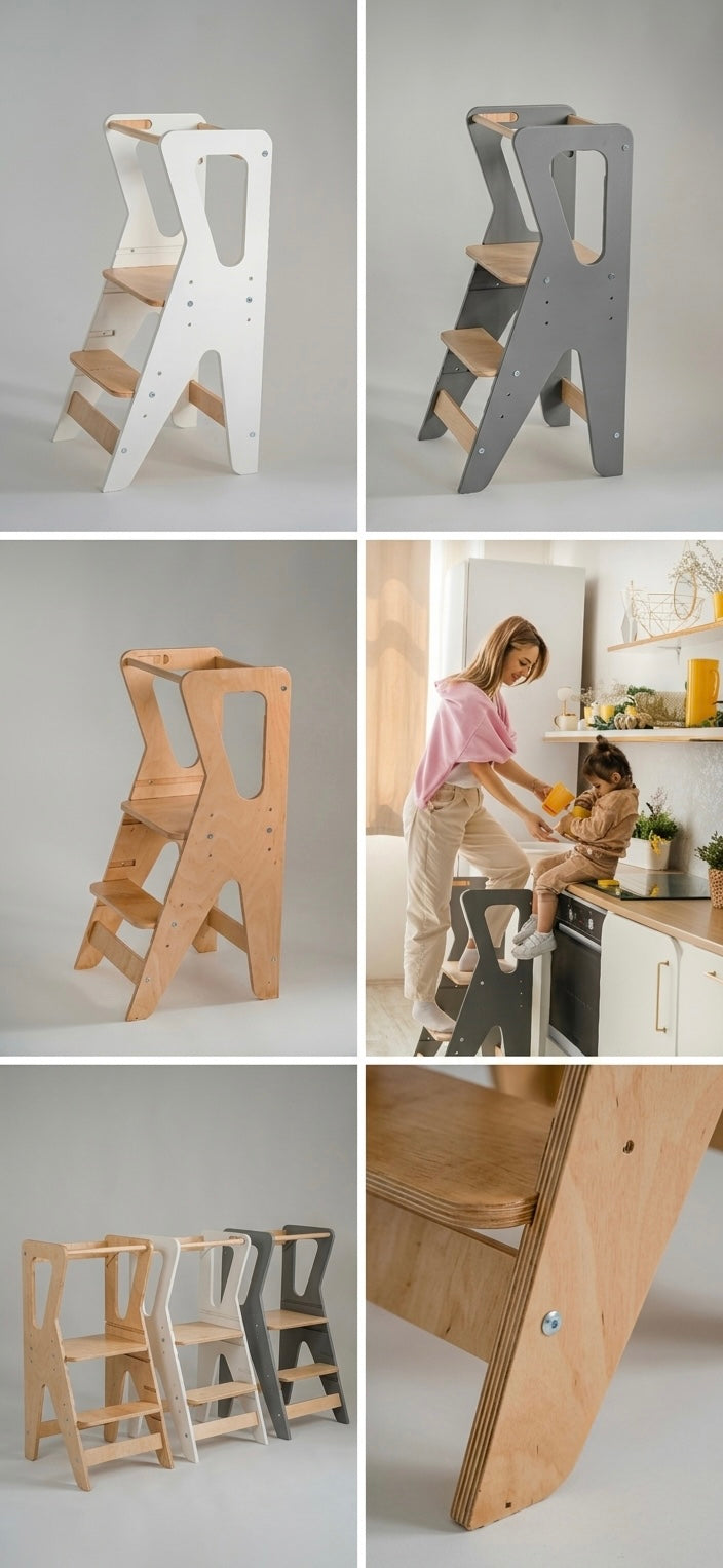 Lernturm Küchenhelfer „Kitchen Helper" aus Birkenholz | Montessori | WoodenTouch