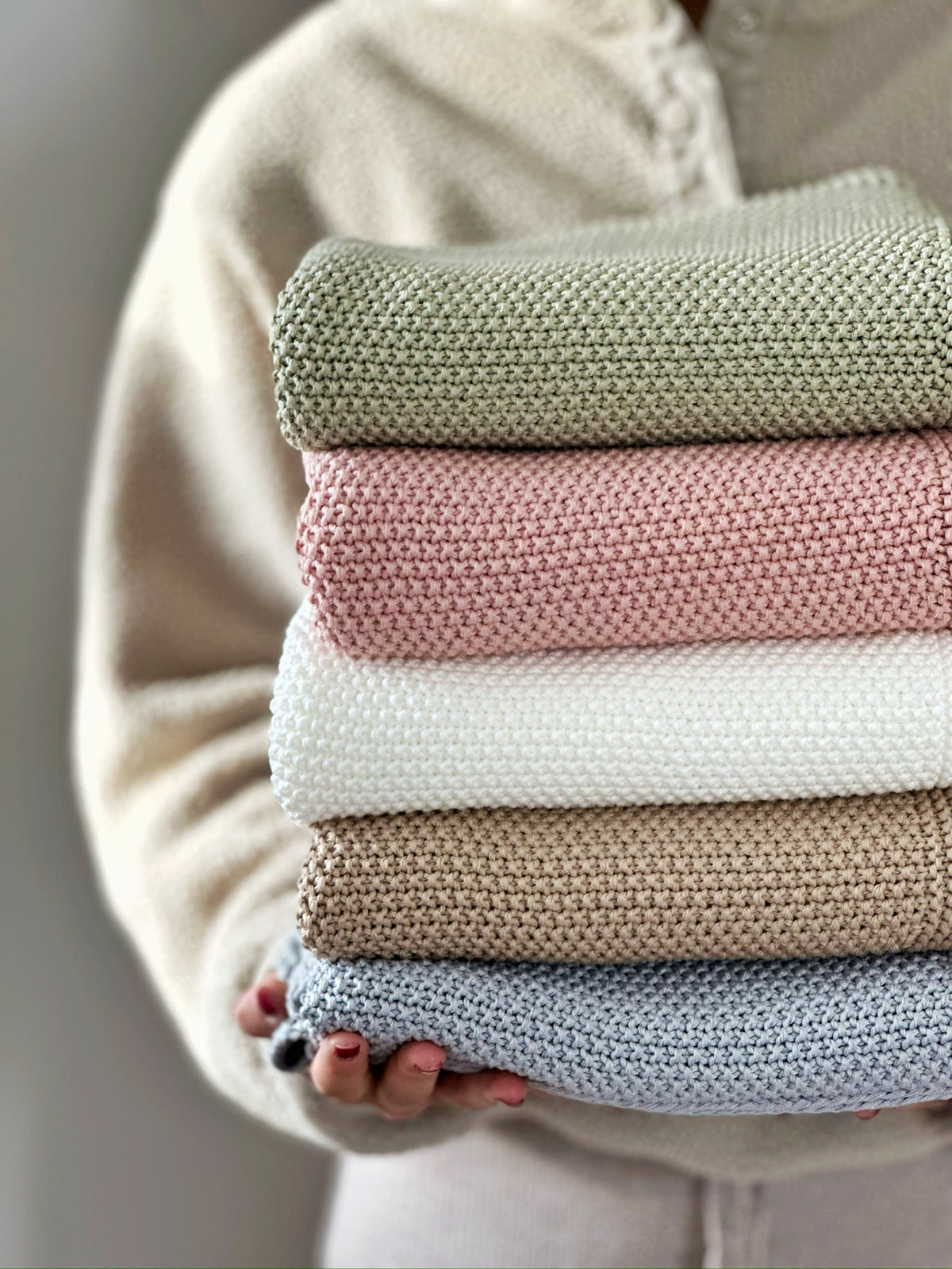 Strickdecke klassisch – Handgestrickte Babydecke | 5 Farben